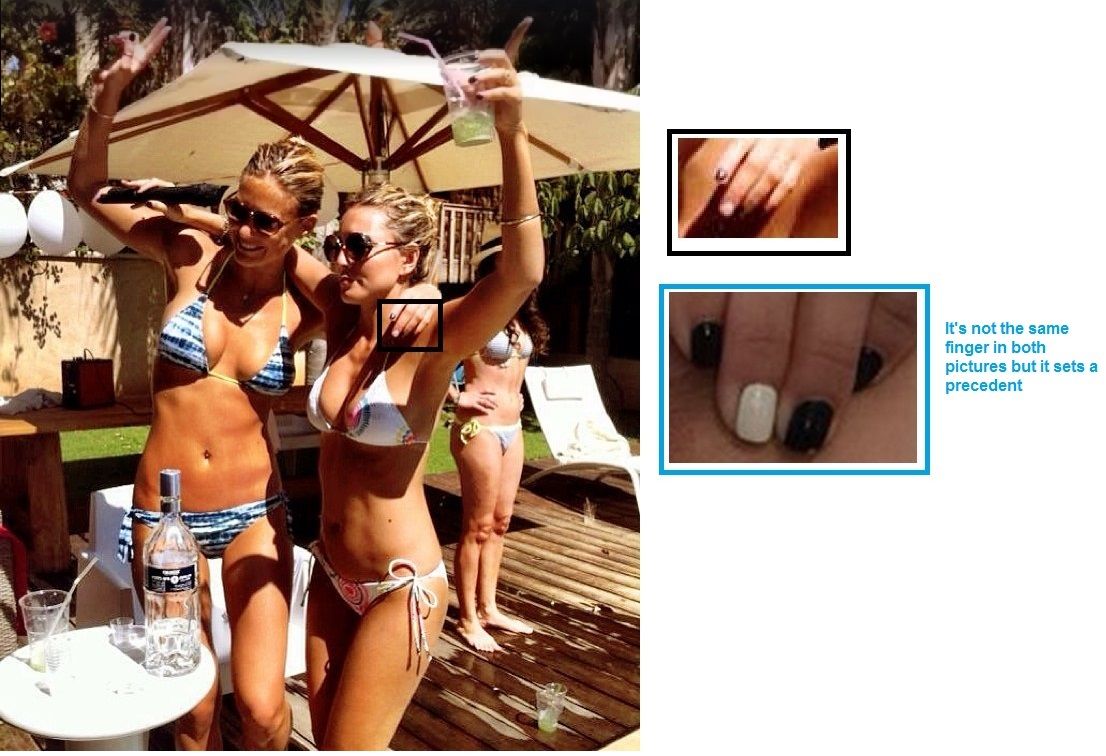 Bar-Refaeli-Photo-Proofs-Black-nail-polish-with-white-nail-polish-on-one-fingernail